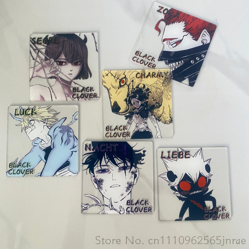 Office Furniture Home - Black Clover Anime Creative Acrylic Coaster