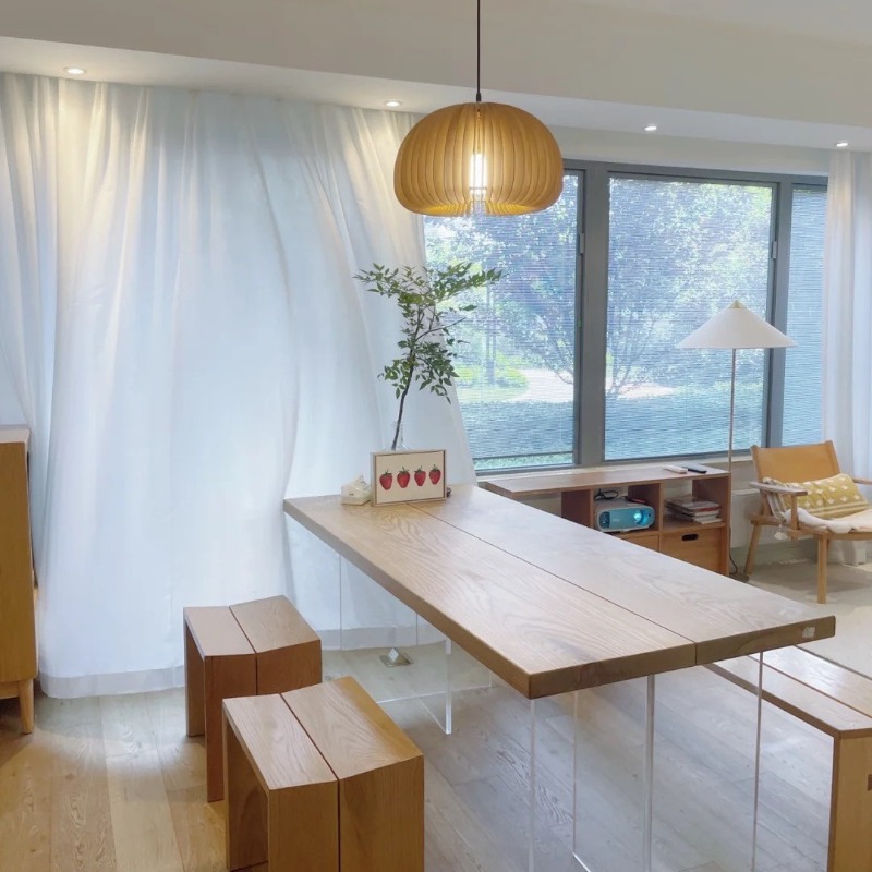 Nordic Solid Wood Acrylic Floa - đánh giá và giá Office Furniture Home