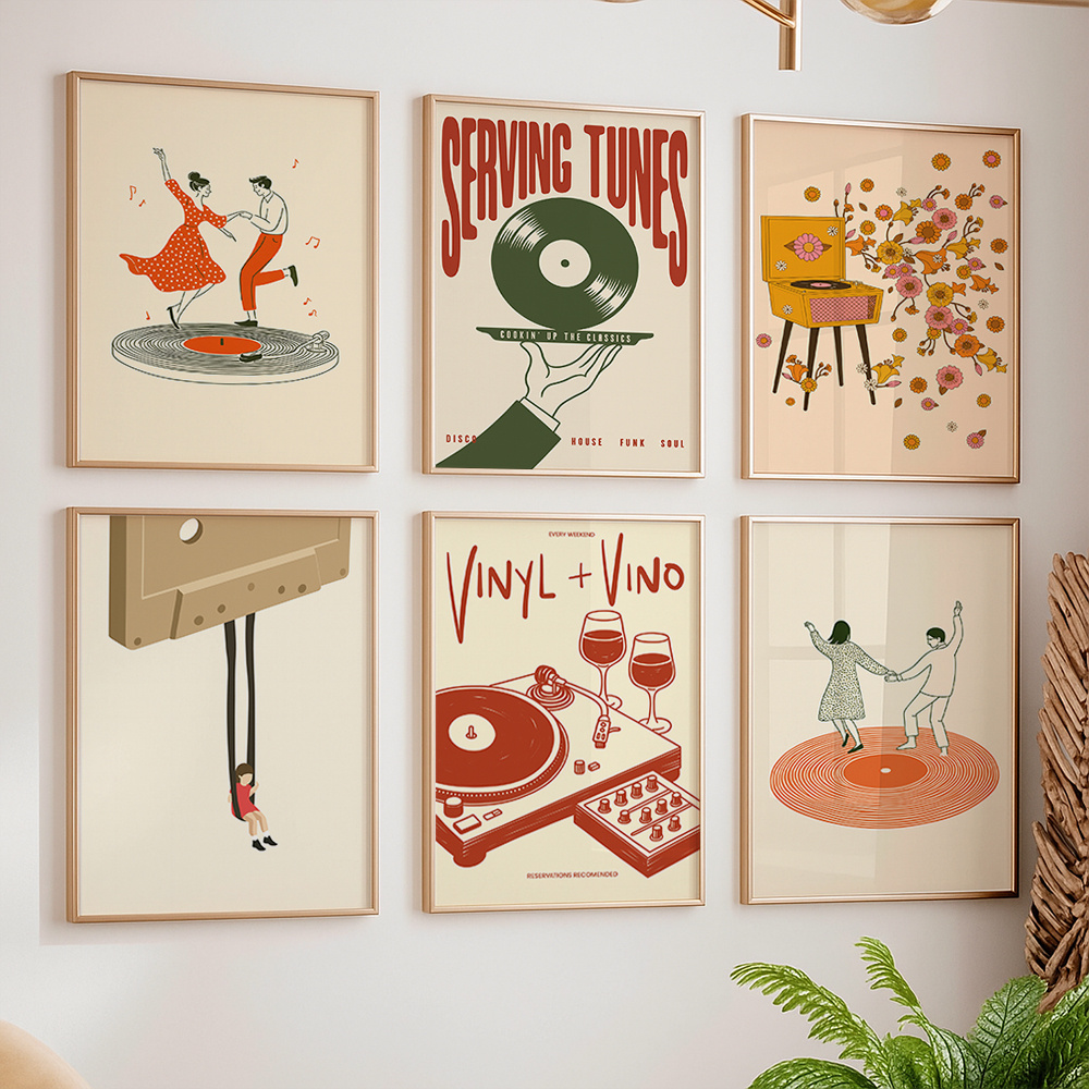 1pc Vintage Music Canvas Poste - đánh giá và giá Office Furniture Home