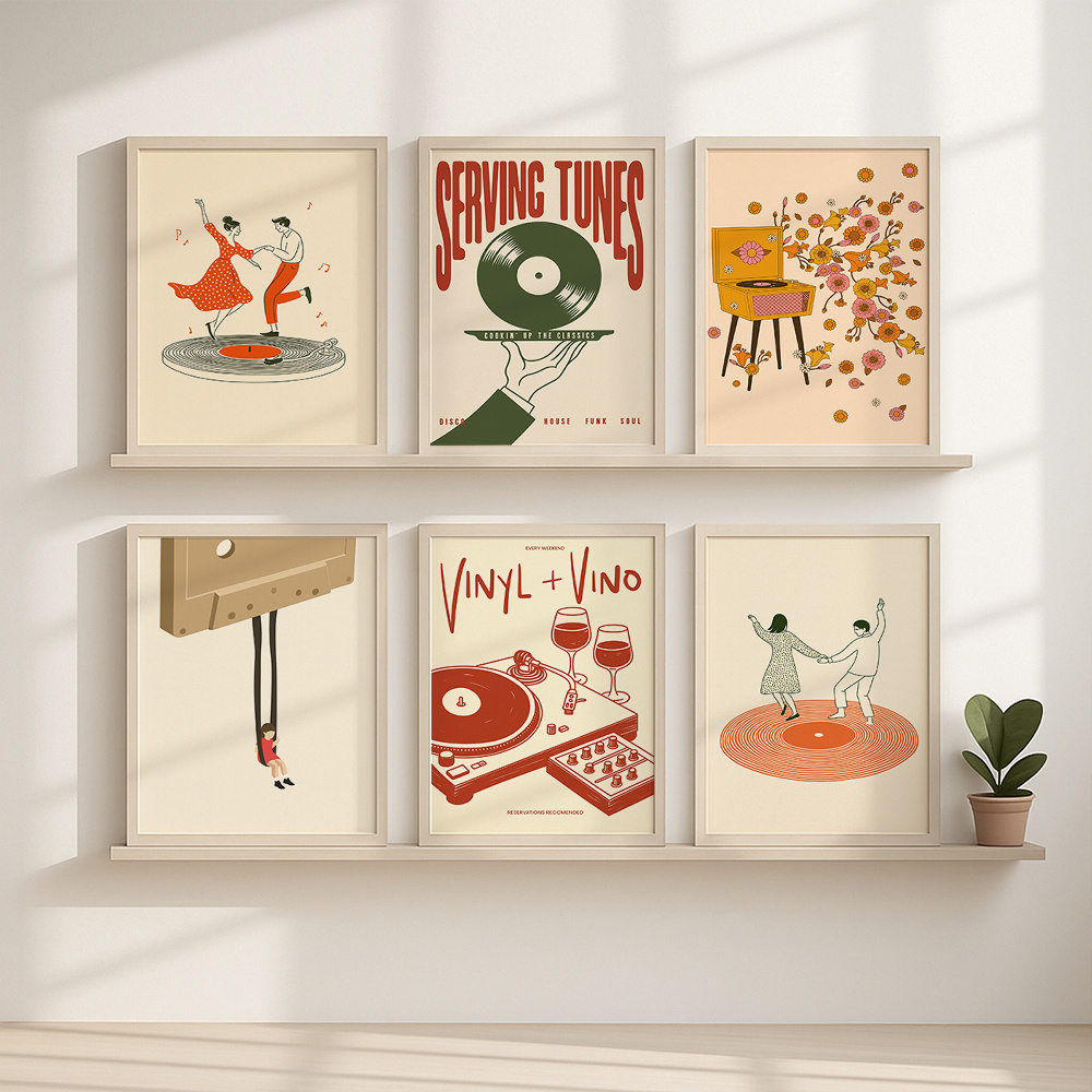 1pc Vintage Music Canvas Poste - đánh giá và giá Office Furniture Home