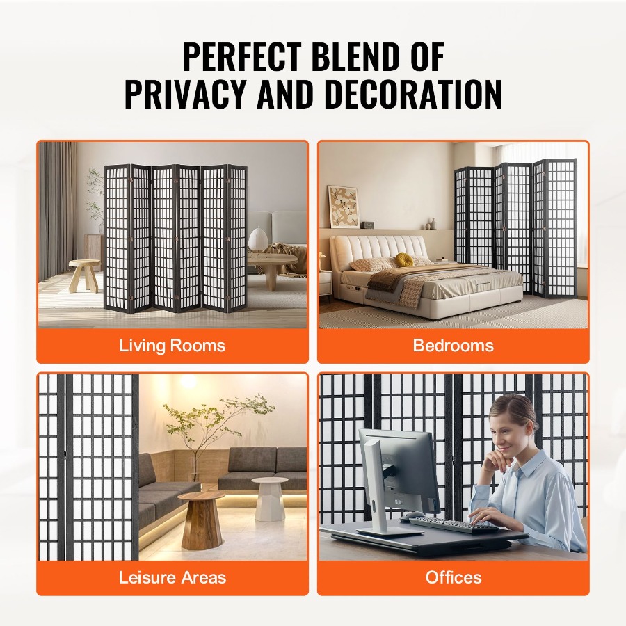 6 Panel Japanese Room Divider  - đánh giá và giá Partition Screen Divider